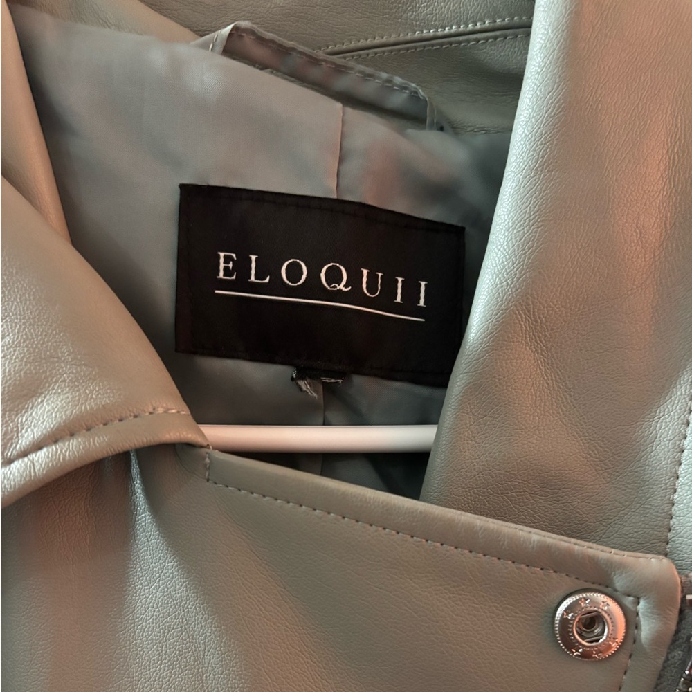 Eloquii Mint Green Leather Cropped Jacket